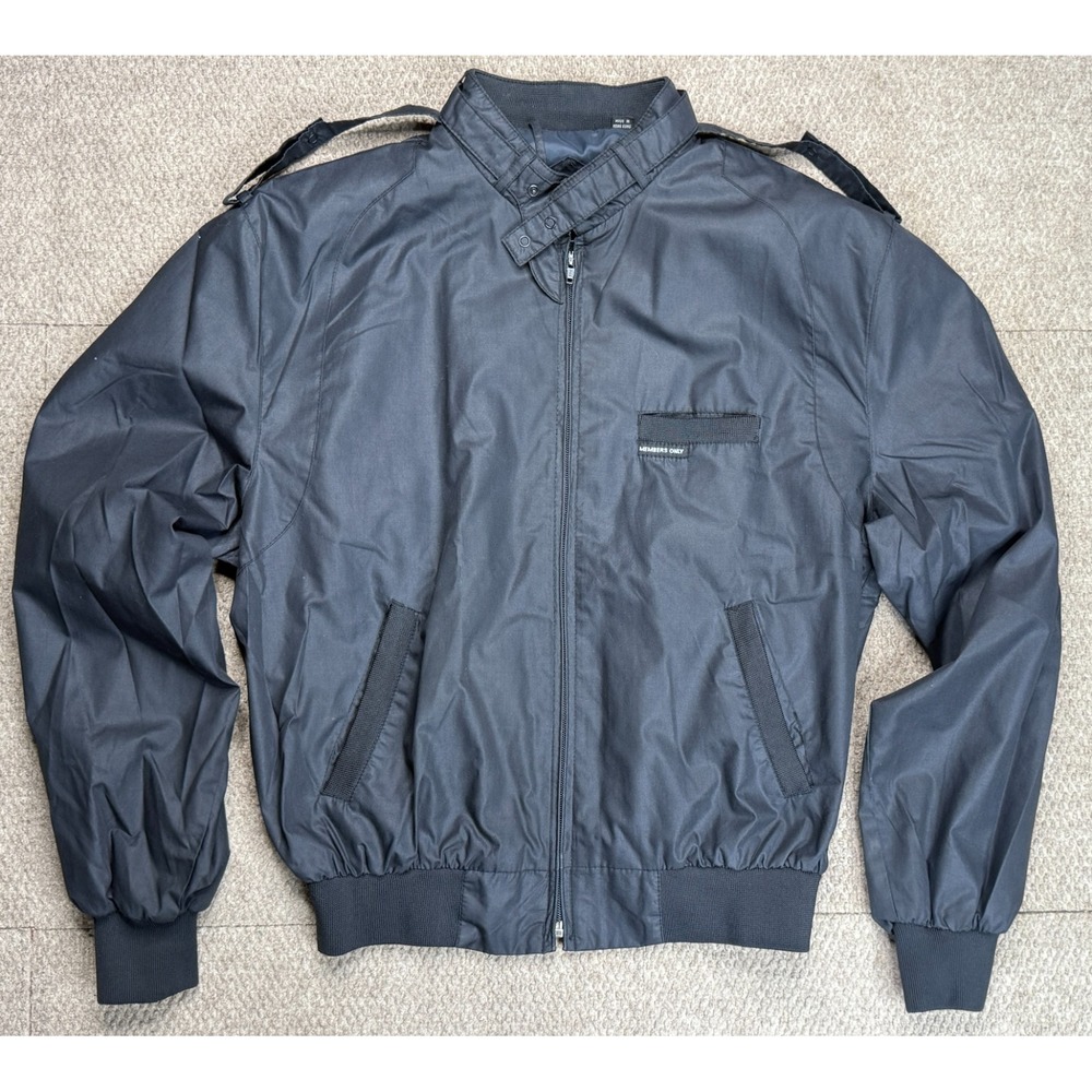 Members Only Vintage Men's Black Full Zip‎ Long Sleeve Jacket Size 42
